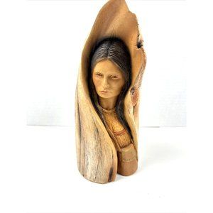 Walk In Beauty Vintage Wood Resin Sculpture By Herrera Native American Statue